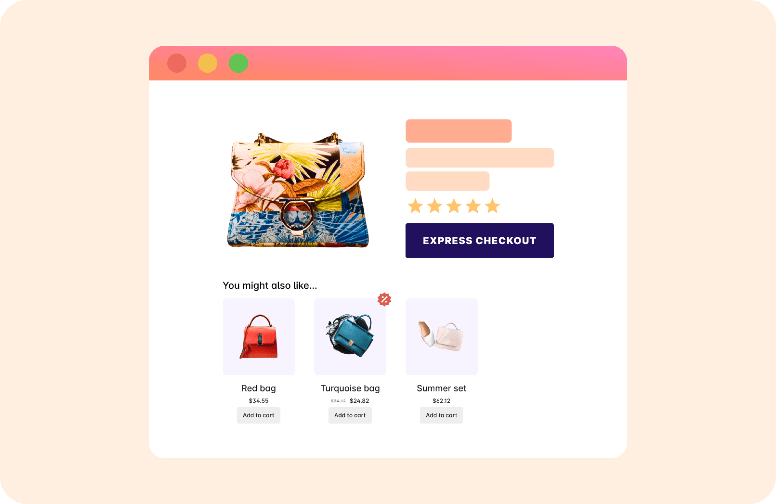 recommended products display