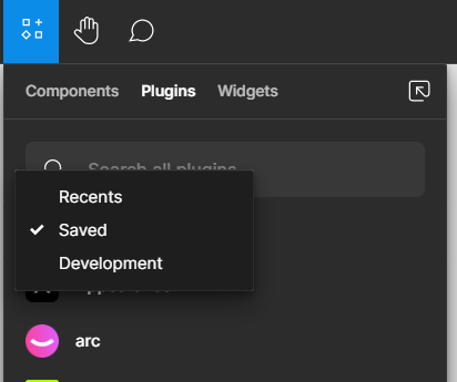 Saved Figma plugins