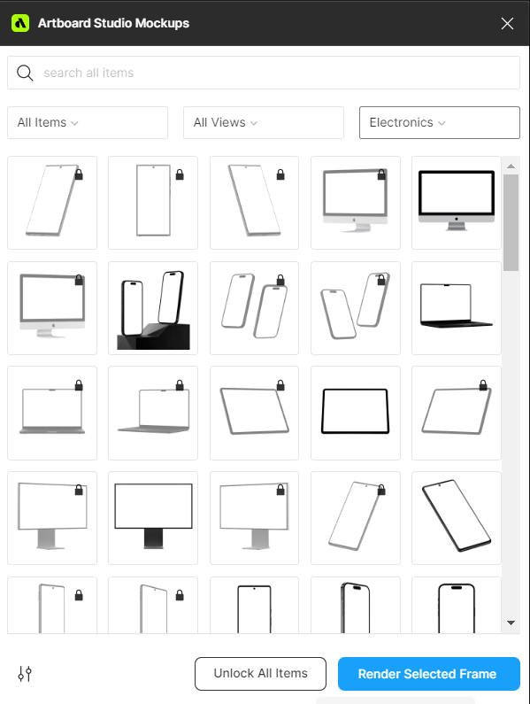 Artboard Studio Mockups devices