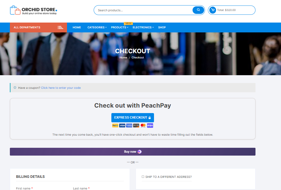 peachpay checkout page