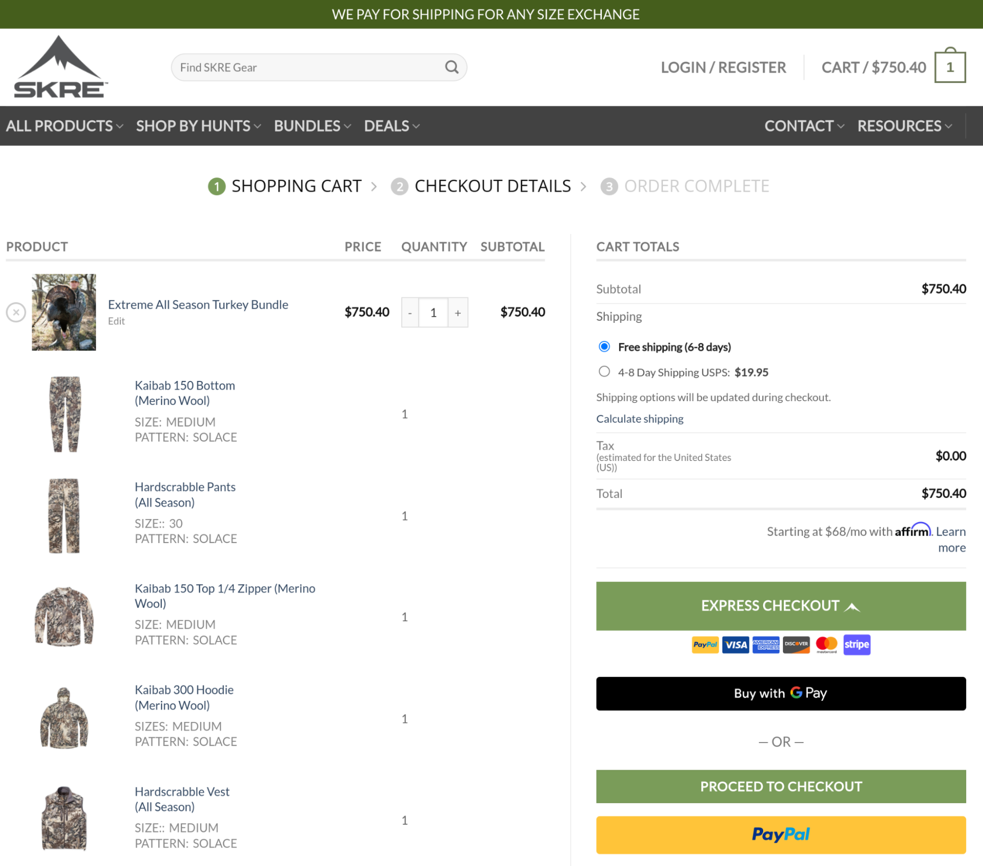 Checkout options on a WooCommerce store
