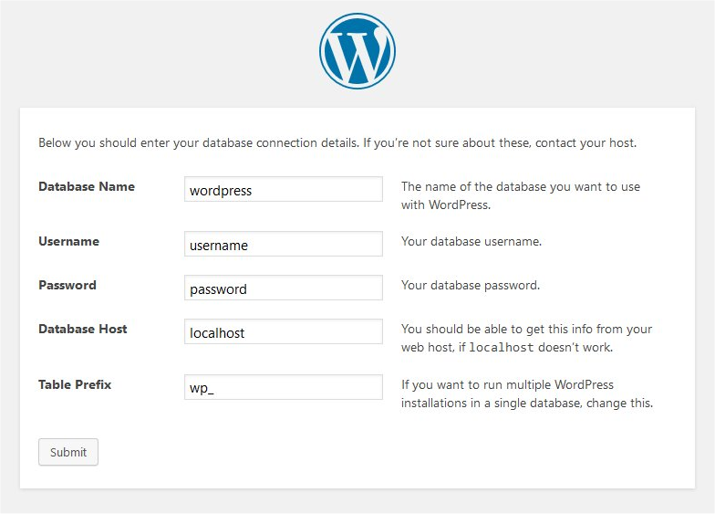 Setting up some basic configurations for installing WordPress