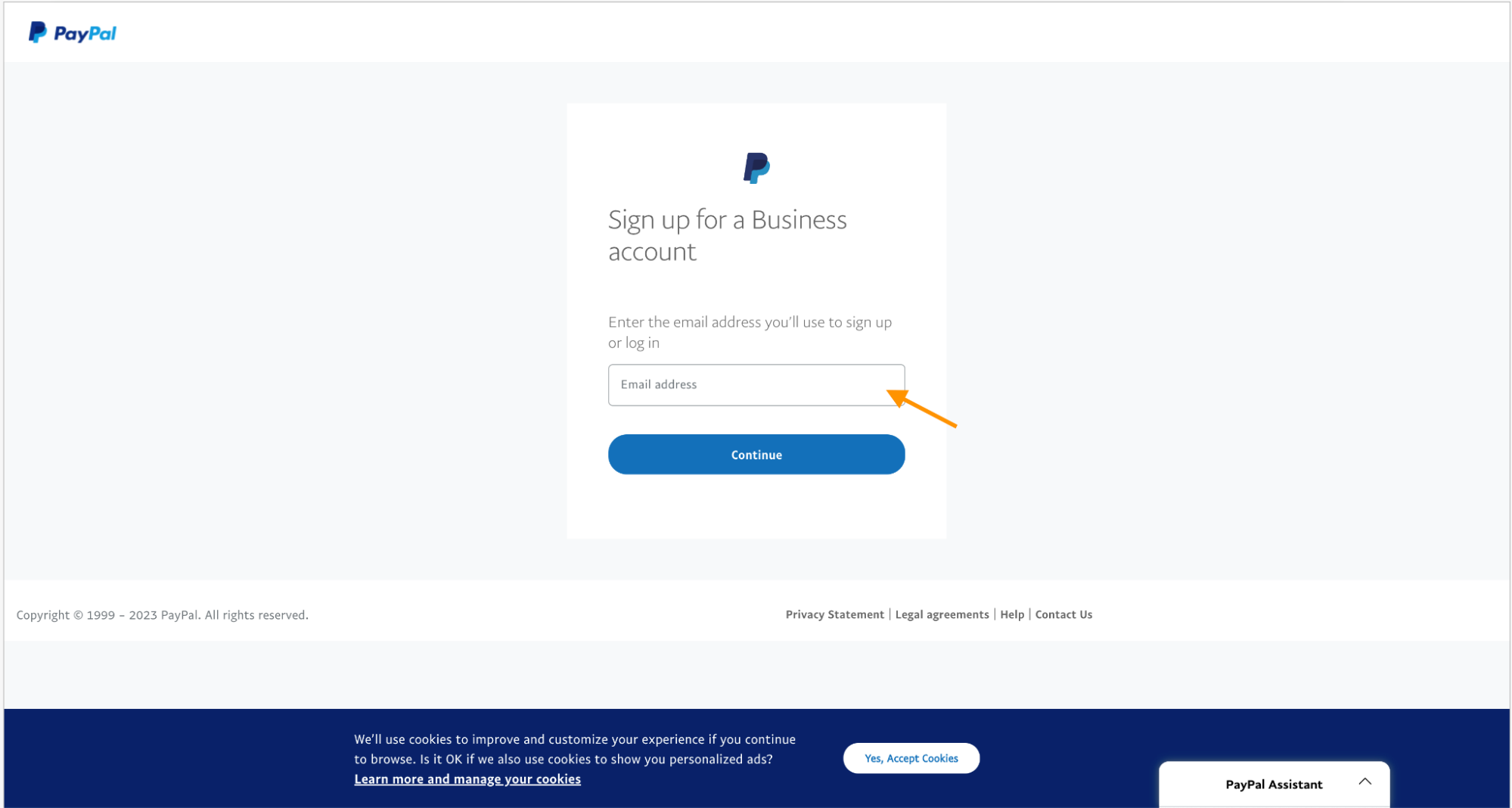 PayPal account login