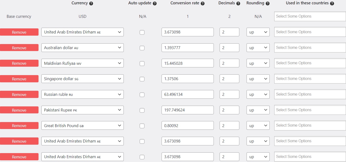 Currency switcher