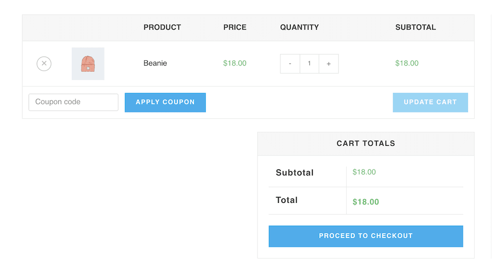 The WooCommerce default checkout page.