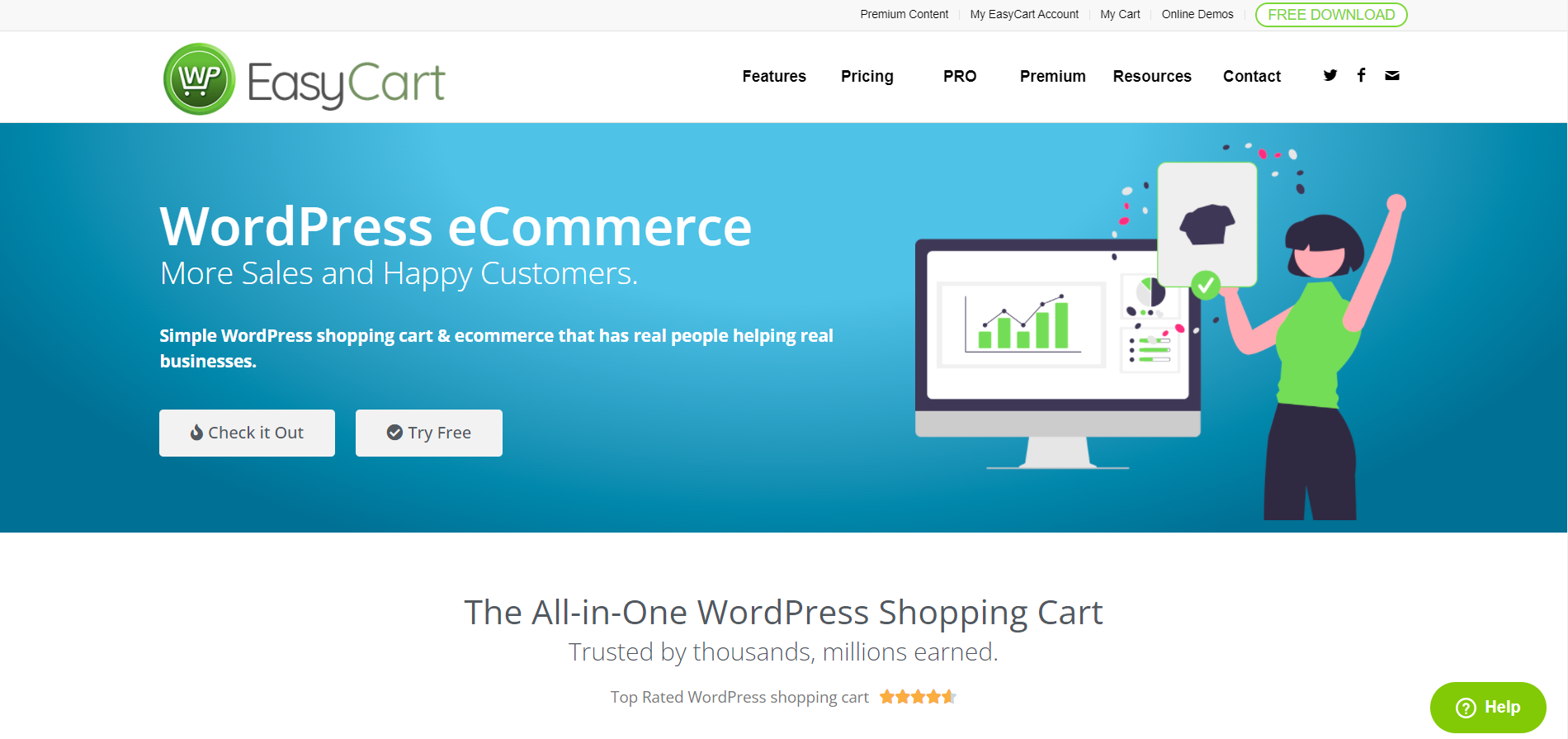 WP EasyCart homepage